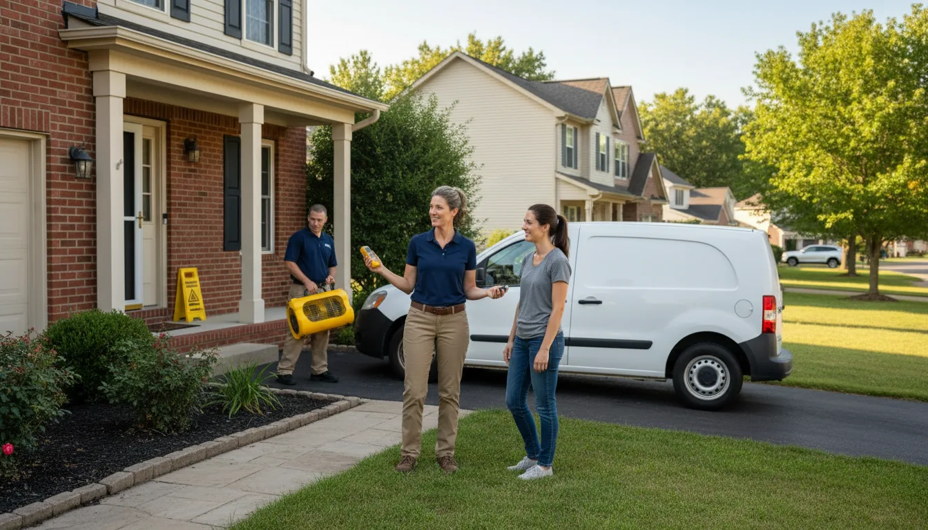 Residential water damage restoration in Mount Blanchard, OH